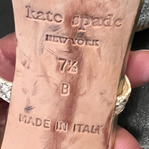 Kate Spade 7.5 Metallic Python Peep Toe - Picture 3 of 11